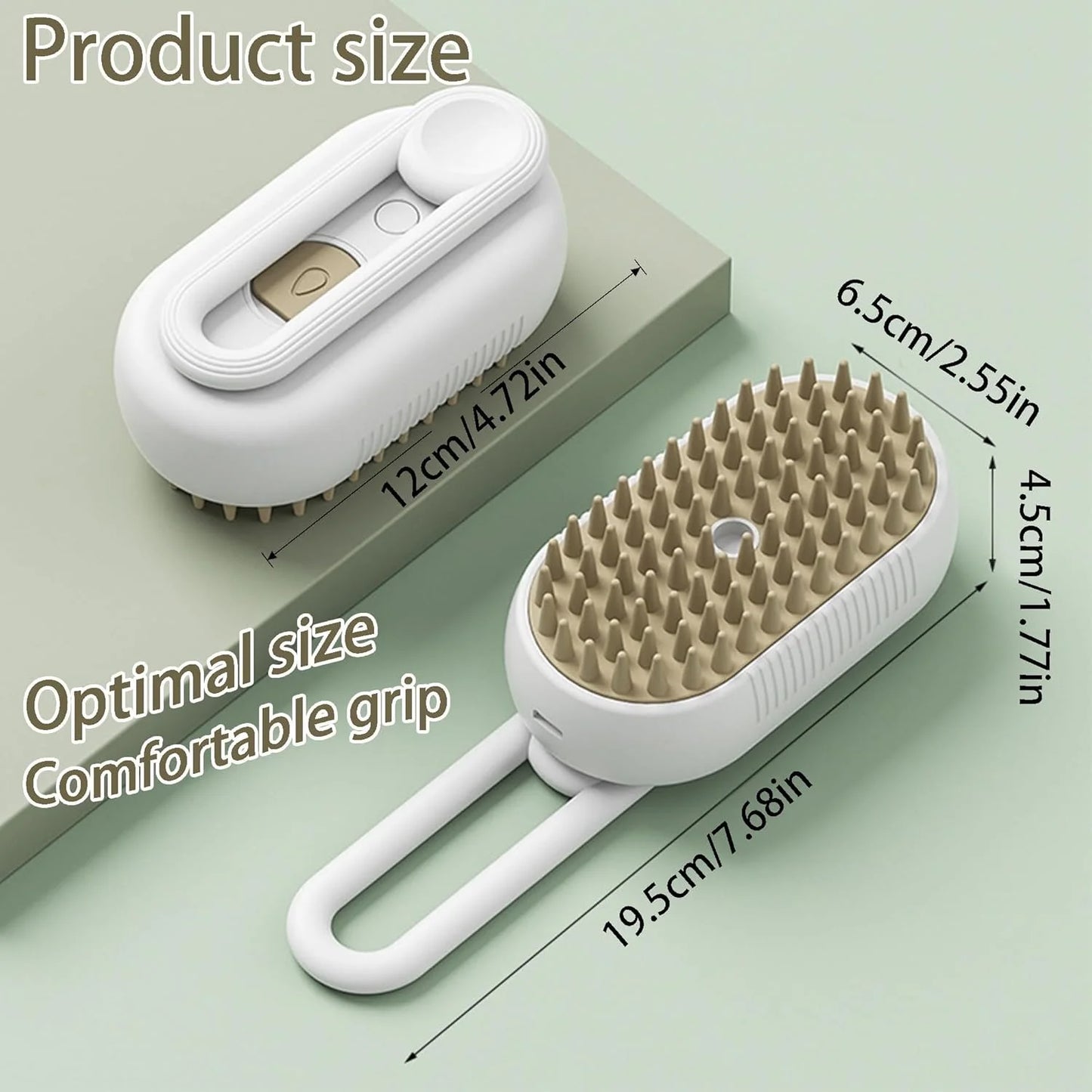 Cat Steam Brush for Shedding with Foldable Handle for Short/Long Haired Pets Spritz Defur Comb for Cats Pet Spray Hair Removal Comb Grooming Tool for Hair Removal & Massage
